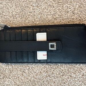 NEW Lodis Black Leather Card Wallet